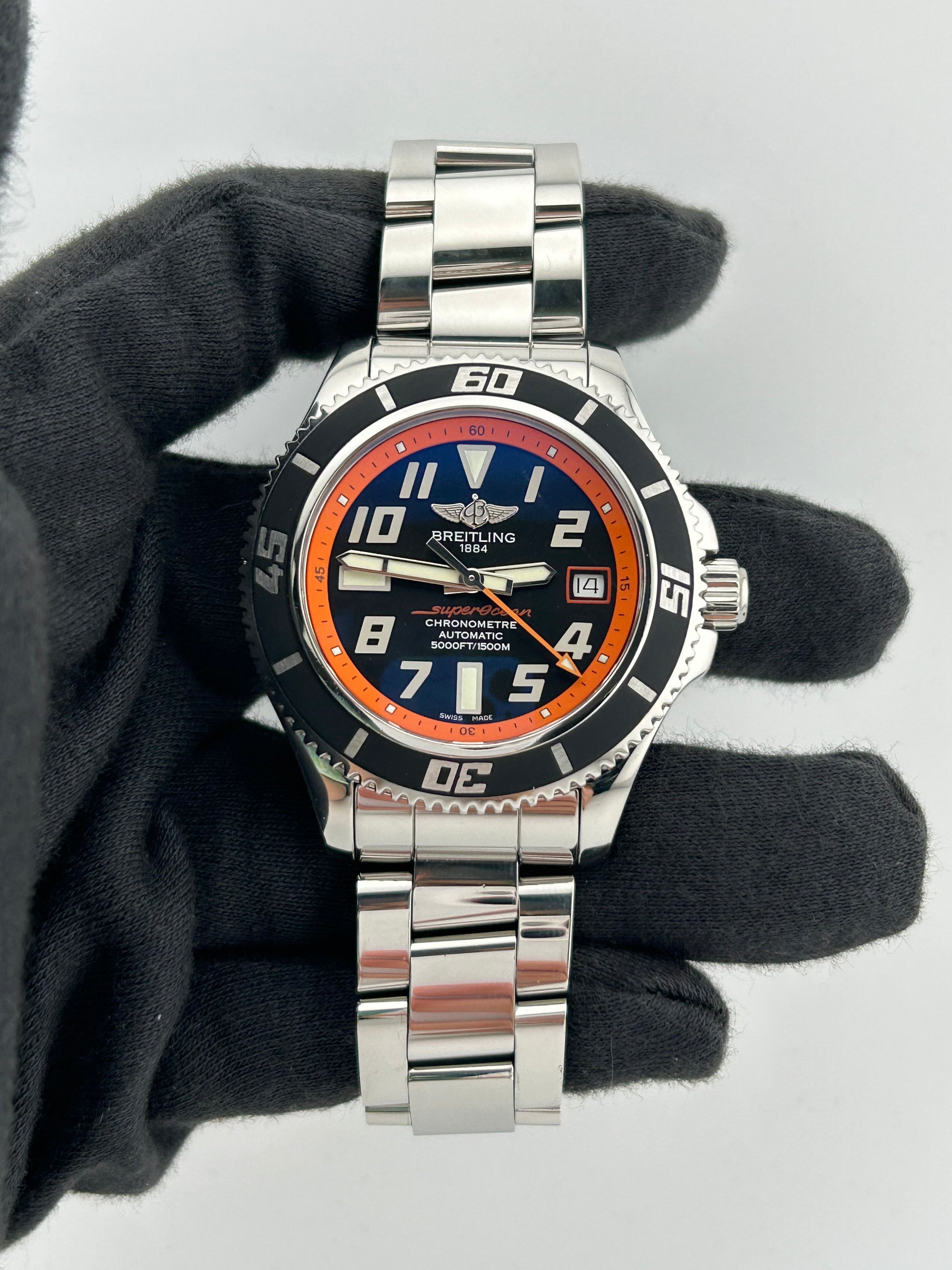Breitling Superocean Abyss Black Orange Dial on Stainless Steel Ref. A17364 — view 2