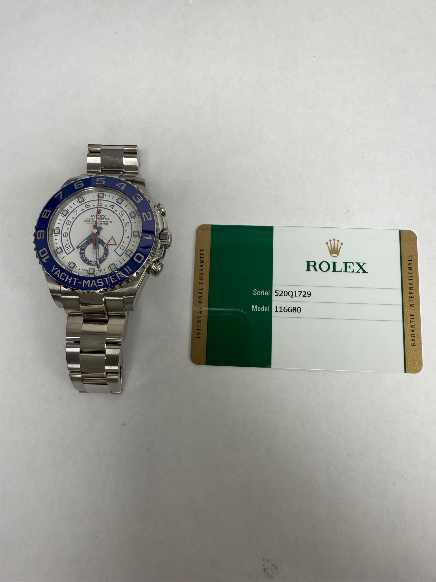 Rolex Yacht-Master II Matt White Dial on Oyster Ref. 116680 Card 2015 — view 6
