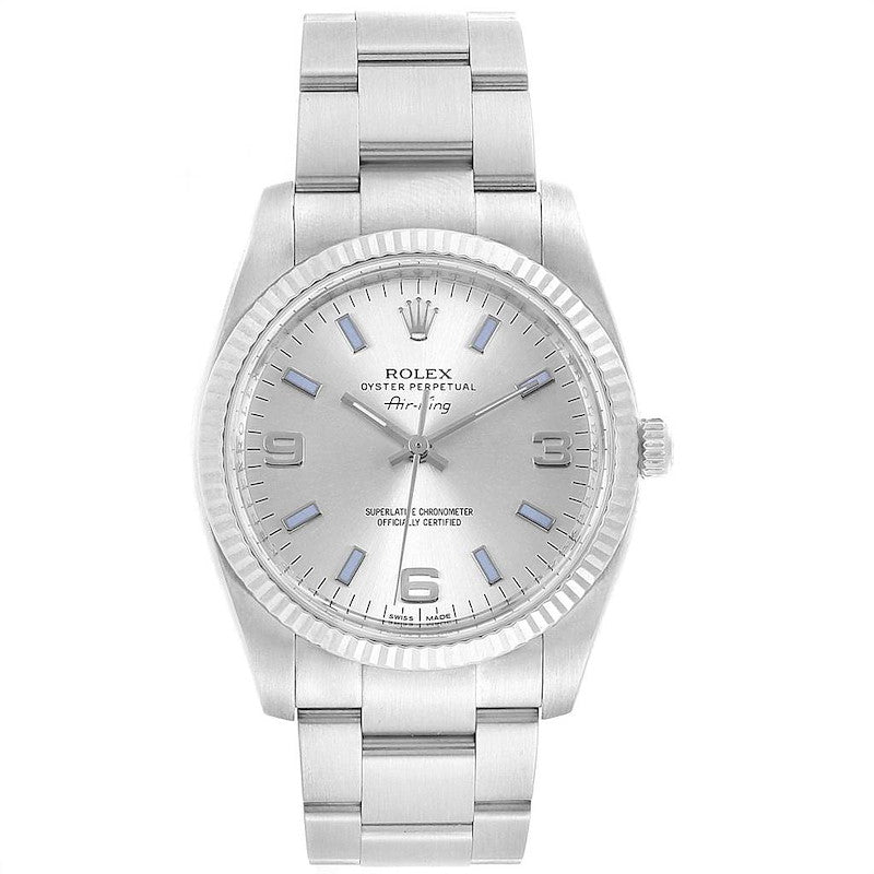 Rolex Air-King Silver 3,6,9 / Blue Markers Dial on Oyster Bracelet Ref. 114234 2008