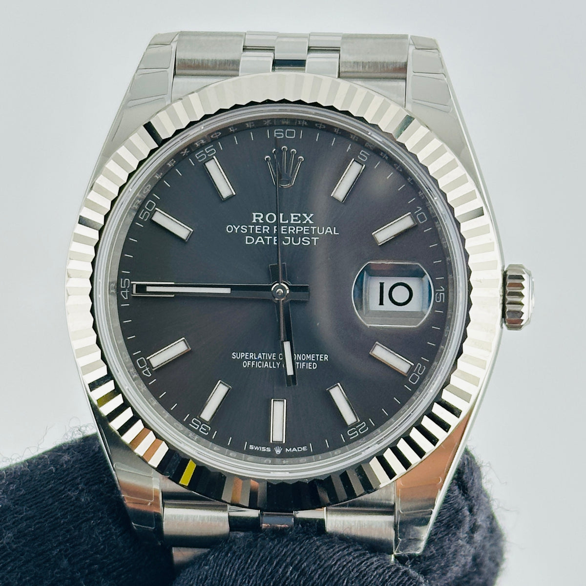Rolex Datejust Dark Rhodium Index Dial on D Link Jubilee Bracelet Ref. 126334 Complete 2026 — view 2