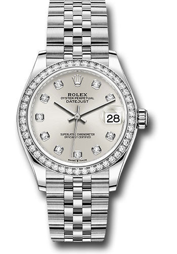 Rolex Datejust Silver Diamond Factory Dial on D Link Jubilee Bracelet Ref. 278384RBR Card 2023