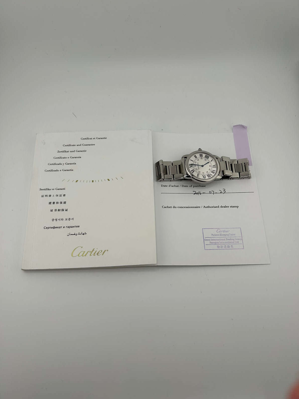 Cartier Ronde Solo Silver Roman Numerals Dial on Stainless Steel Bracelet Ref. W6701005 Papers 2016 — view 7