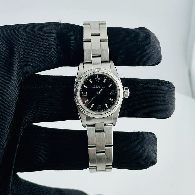 Rolex Oyster Perpetual Black Dial on Oyster Ref 67230 with Papers 1997