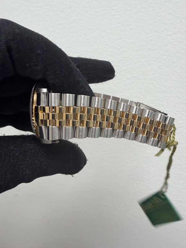 Rolex Datejust 36 Gold Tapestry Stick Dial on Jubilee Ref 16233 with Papers 2004
