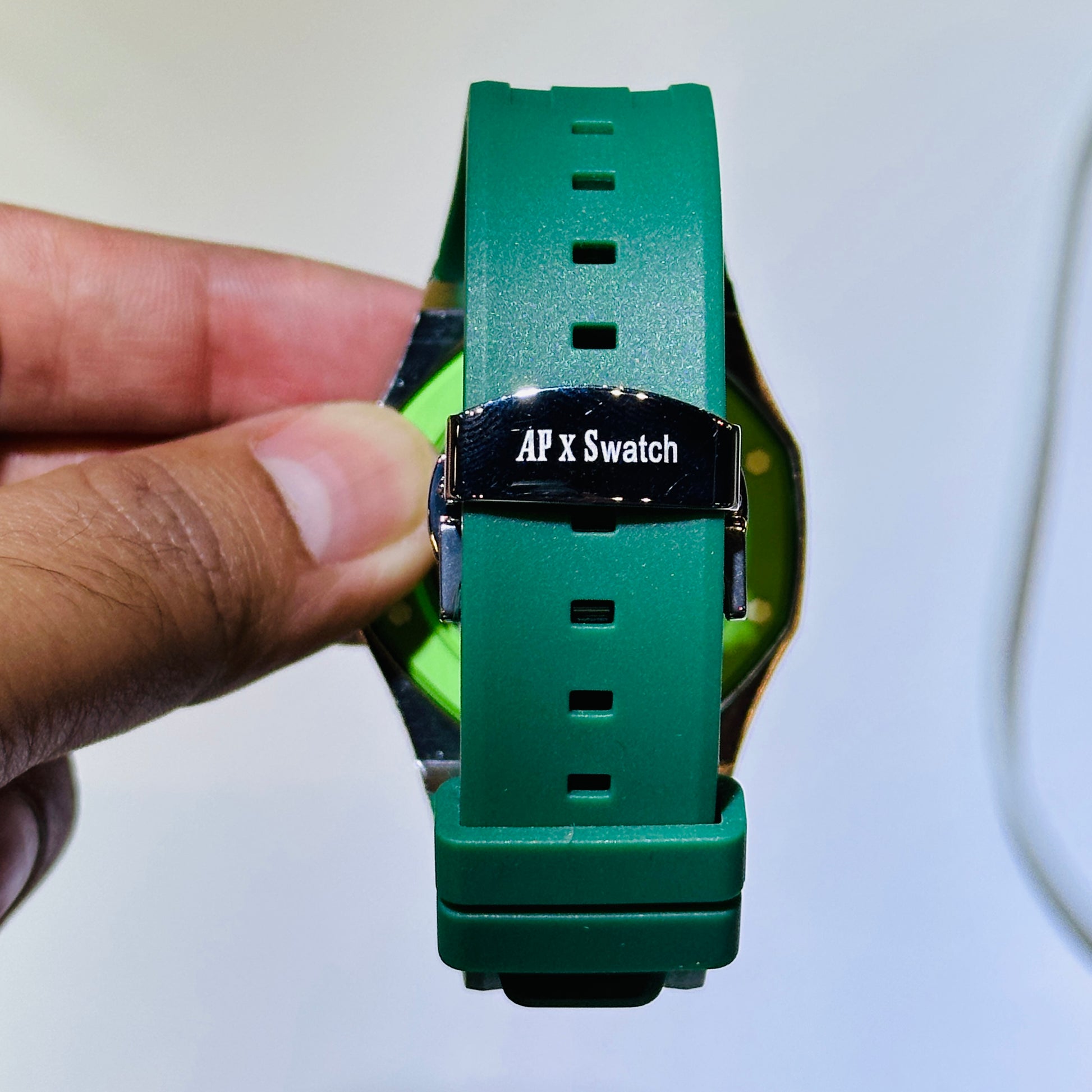 Audemars Piguet X Swatch Royal Pop Green Eight Green Dial on Rubber Strap Ref. SSX03G100N Complete 2026 — view 8