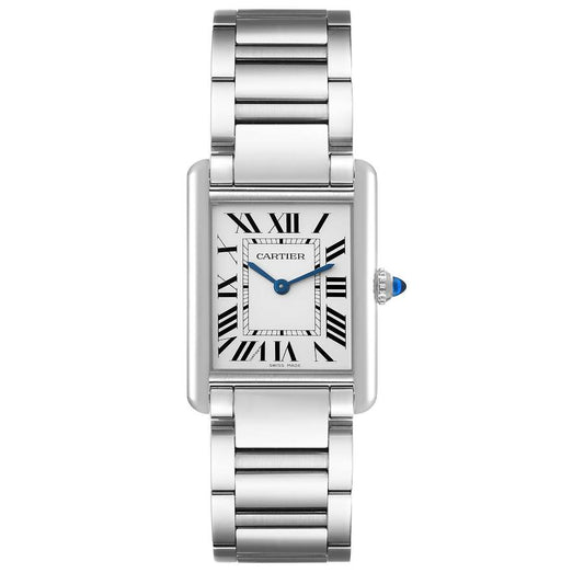 Cartier Tank Must Large Silver Roman Dial on Stainless Steel Bracelet Ref. 4323/WSTA0052 Complete 2023