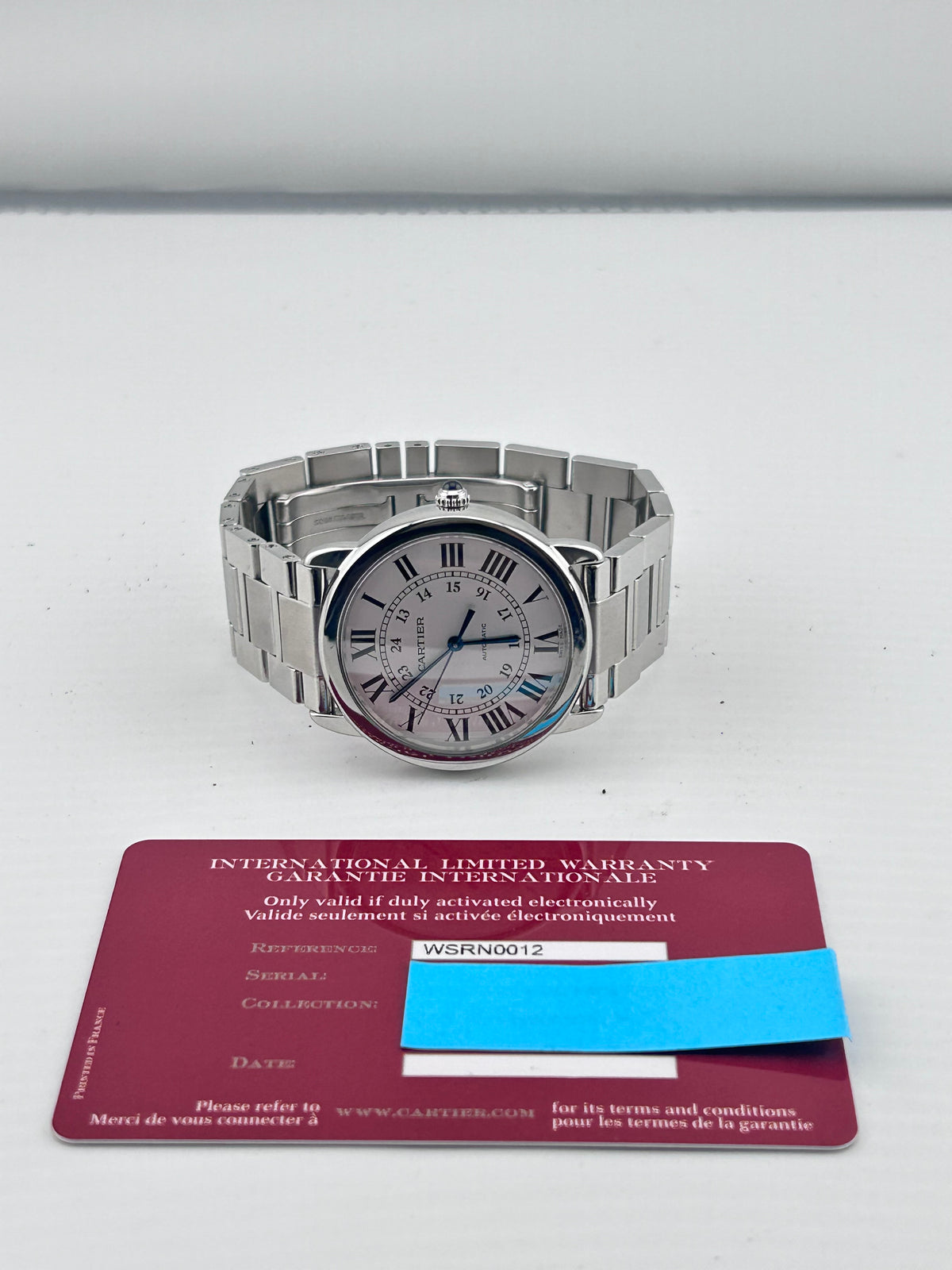 Cartier Ronde Solo Silvered Opaline Dial Dial on Stainless Steel Ref. WSRN0012 Card — view 7