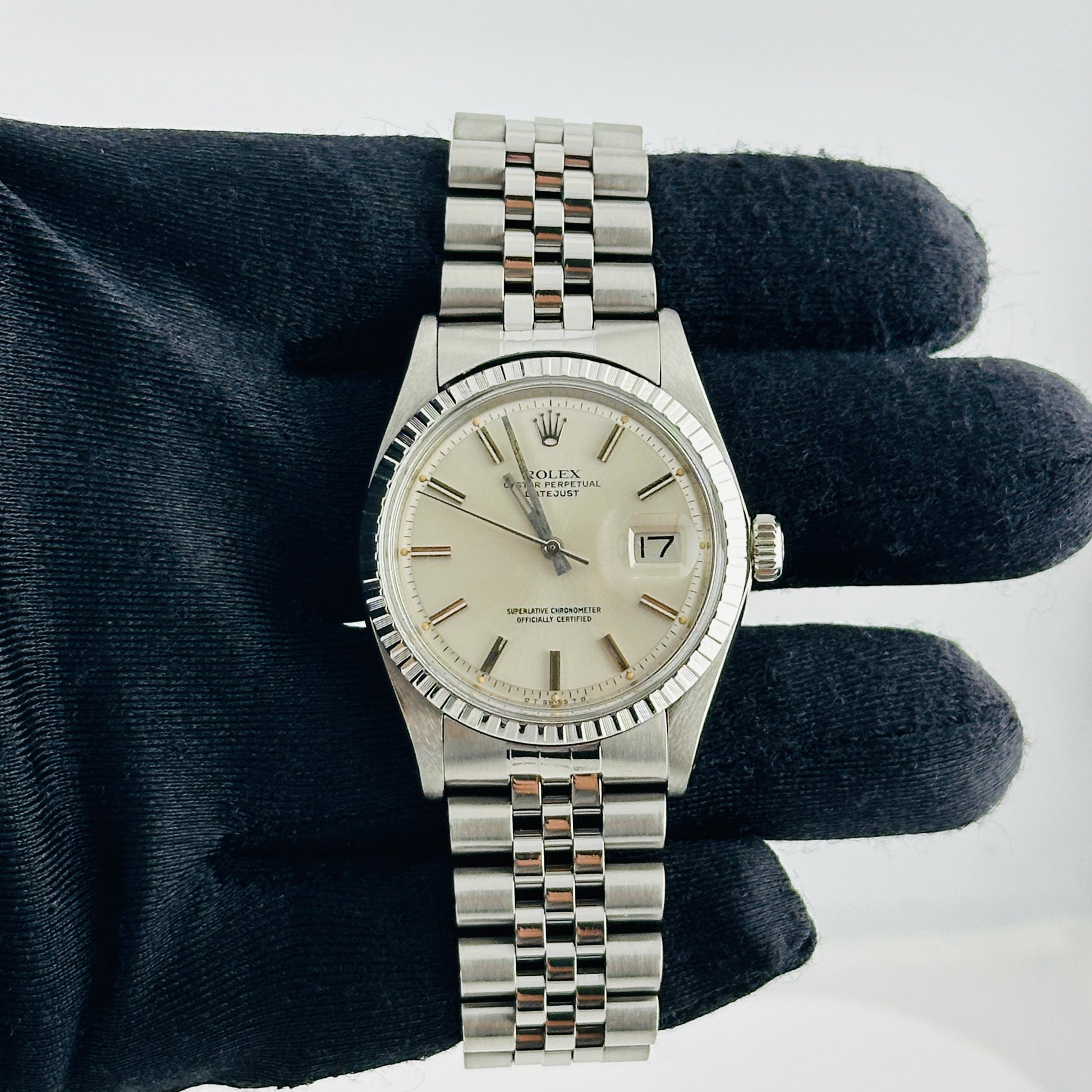 Rolex Datejust Silver Stick Sigma Dial on D Link Jubilee Bracelet Ref. 1603 1974 — view 2