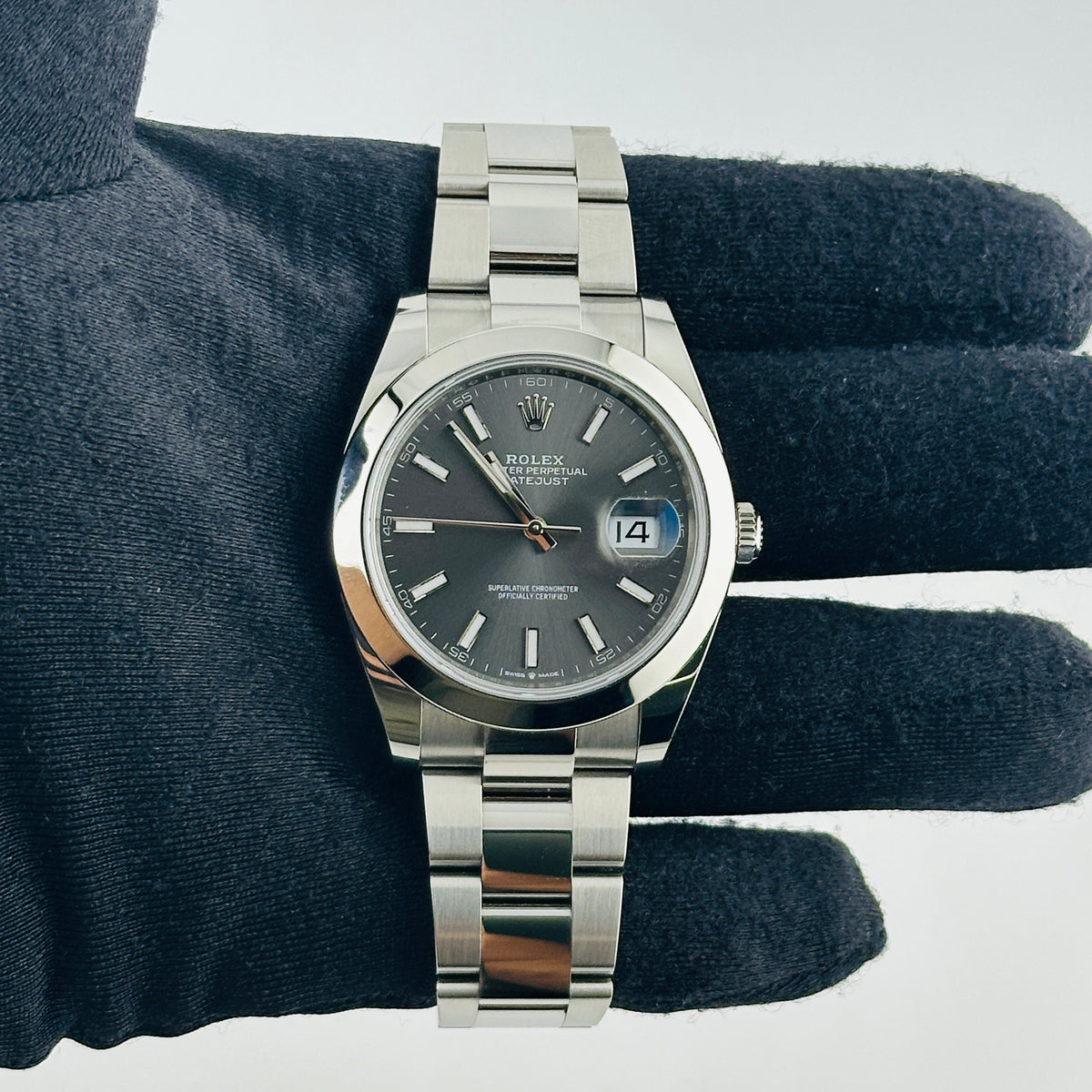 Rolex Datejust Dark Rhodium Dial on Oyster Bracelet Ref. 126300 Card 2026 — view 3