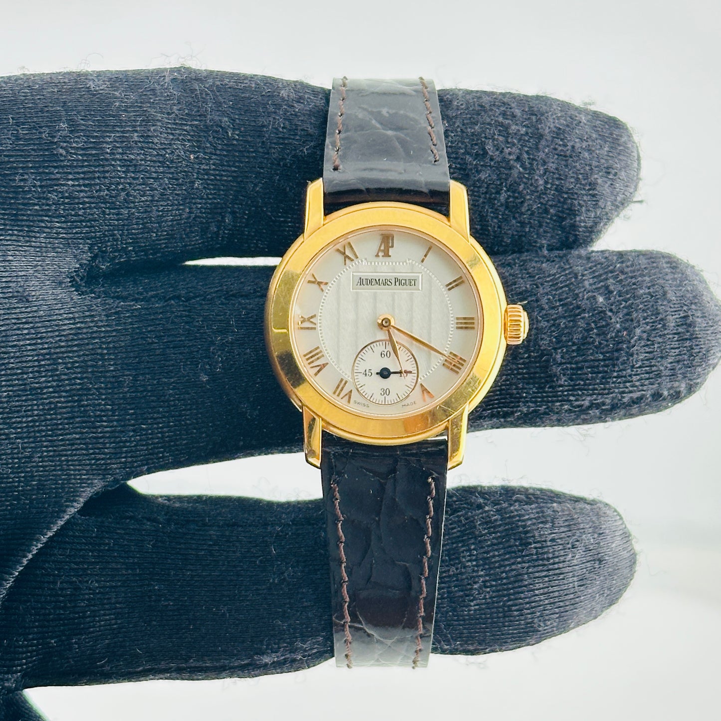 Audemars Piguet Jules Audemars Silver / Rose Gold Roman Numerals Dial on Og Leather Strap Am Buckle Ref. 77208OR — view 2