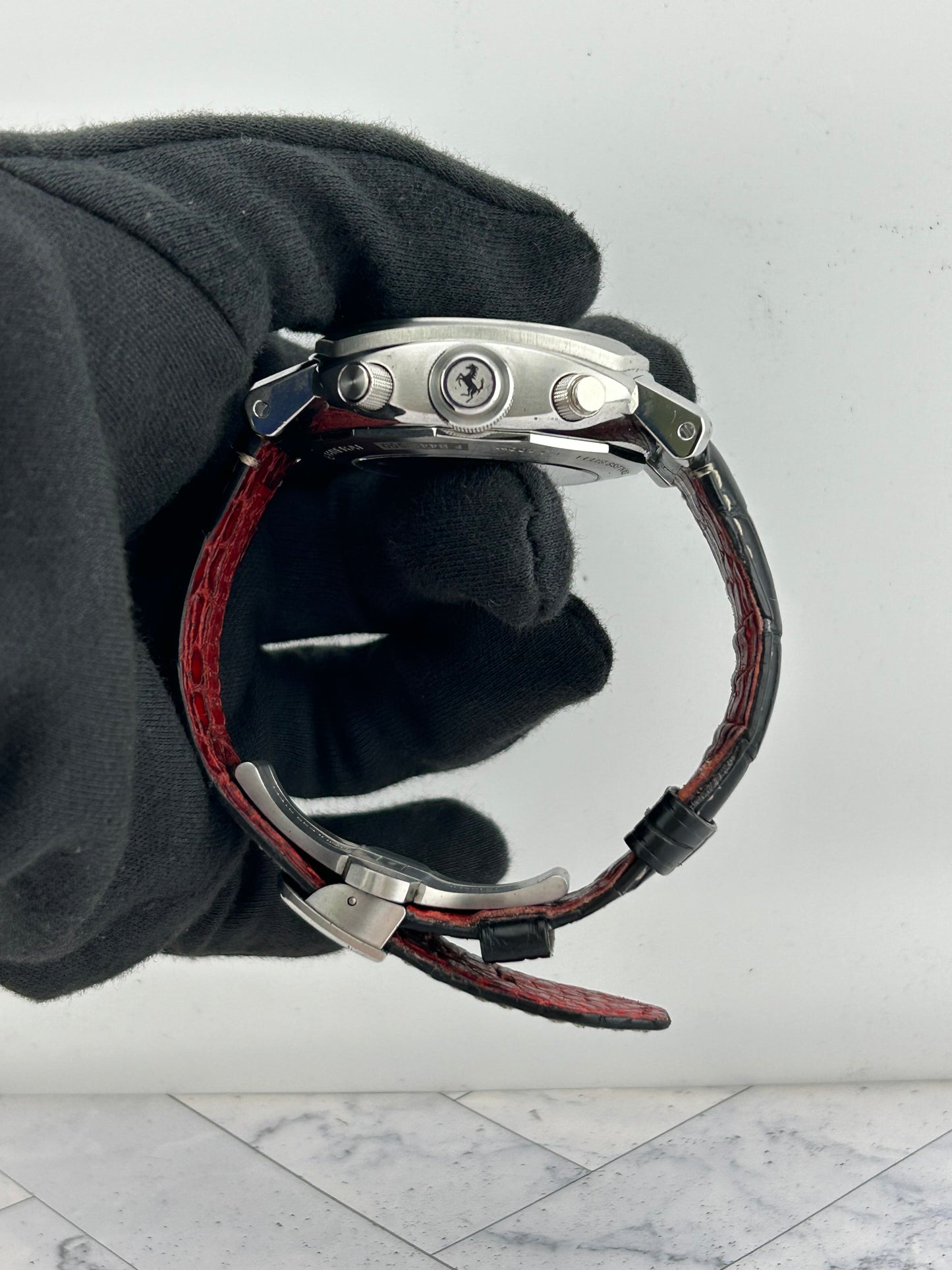 Panerai Ferrari Chrono Rattrappante Black Dial on Leather Strap Ref. FER00005 — view 5