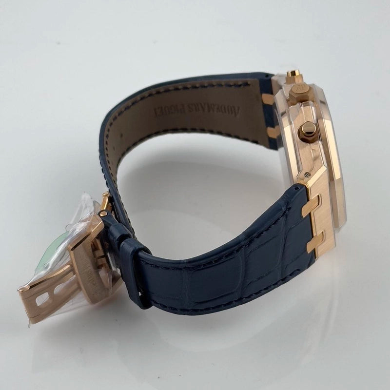 Audemars Piguet Royal Oak Chrono Blue Dial on Leather Ref 26240OR.OO.D315CR.02 with Card 2022