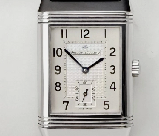 Jaeger Le Coultre Reverso Classic Grande Taille Silver Dial on Leather Strap Ref. 252.8.71 with Box
