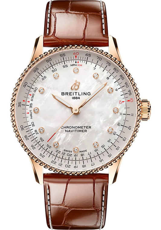 Breitling Navitimer Automatic Mop Dial on Leather Strap Ref R17327211A1P1 with Card 2025