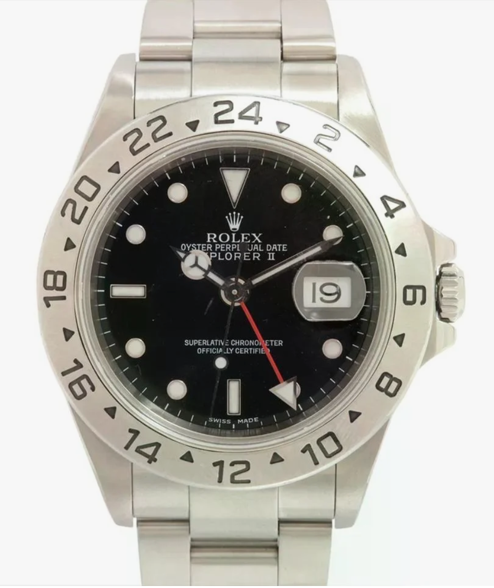Rolex Explorer II Black Dial on Oyster Steel Bracelet Ref. 16570 1999