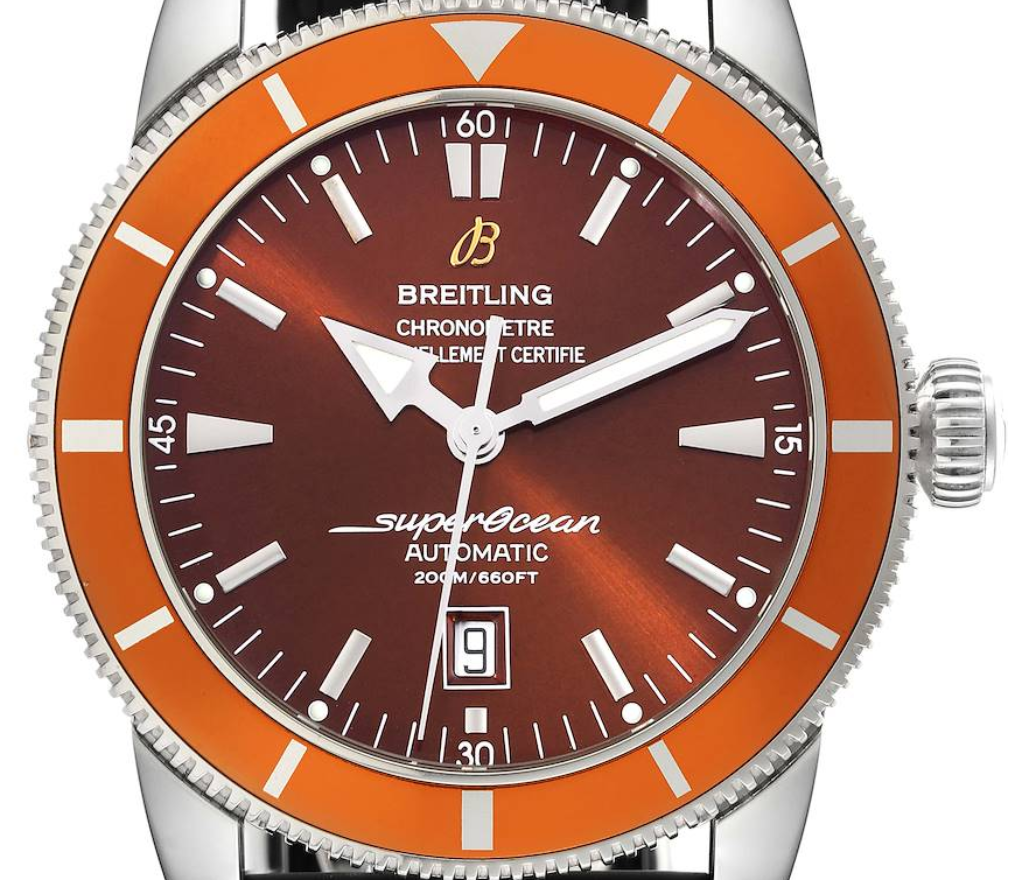 Breitling Superocean Automatic Orange Dial on Stainless Steel Bracelet Ref. A17320/A172Q420CA Complete 2013