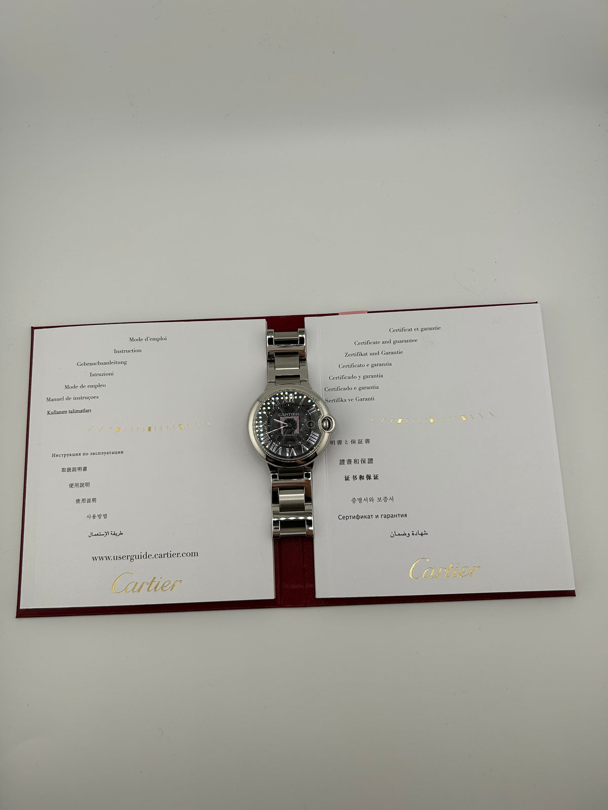 Cartier Ballon Bleu Black Roman Numerals Dial on Stainless Steel Bracelet Ref. W6920042 Manuals Only — view 7