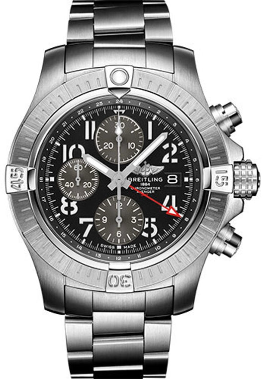 Breitling Avenger Chronograph GMT Black Dial on Bracelet Ref A24315101B1A1 with Card 2023