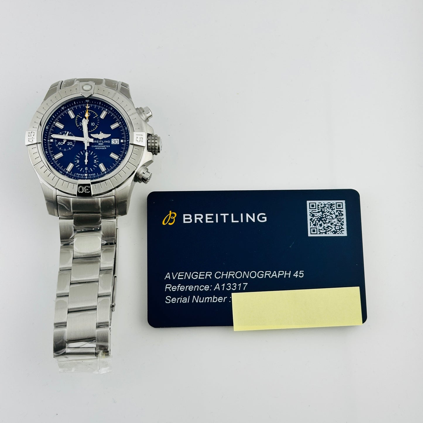 Breitling Avenger Chronograph Blue Dial on Bracelet Ref. A13317101C1A1 Card 2023 — view 6