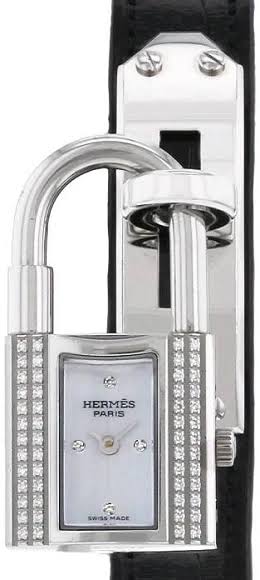 Hermes Kelly White Mop Dial on Leather Ref. KE1.232