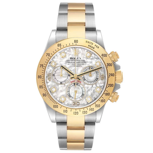 Rolex Daytona Mother Of Pearl Factory Diamonds Dial on Oyster Ref 116523 with Card Old Green 2013