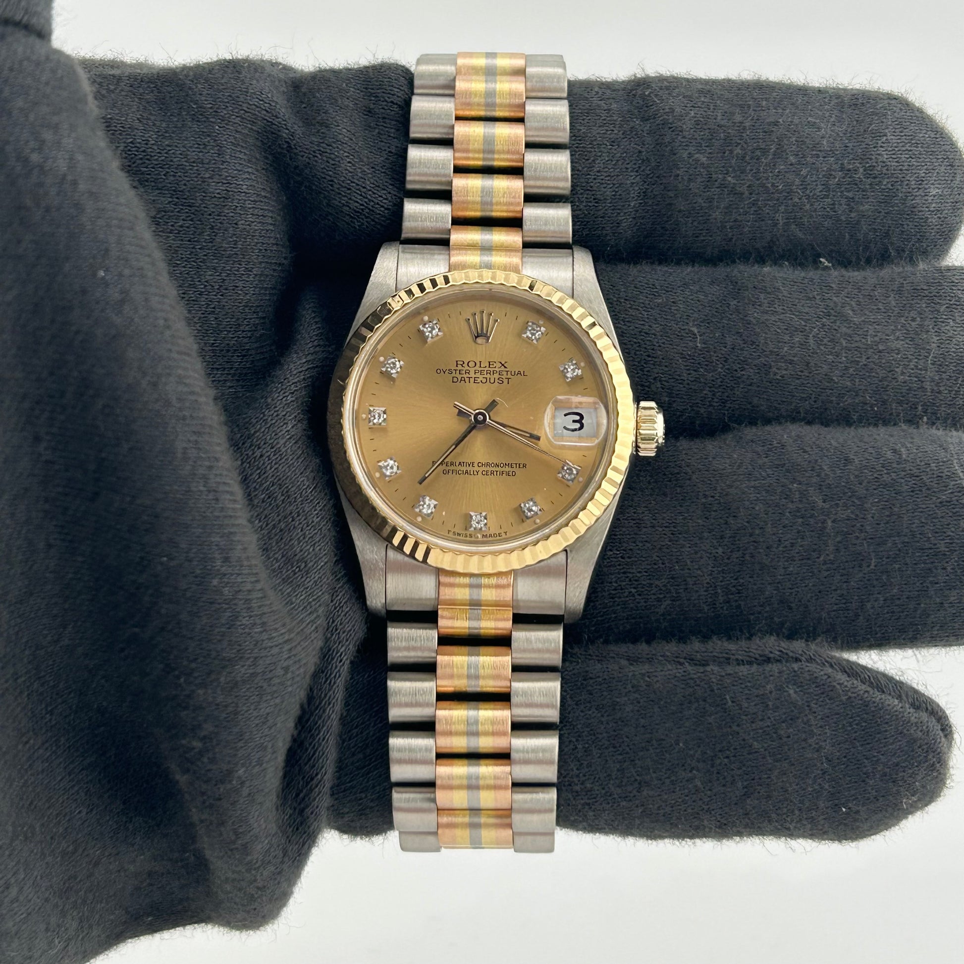 Rolex Datejust President Champagne Diamond Dial on Jubilee Ref. 68279 Papers 1993