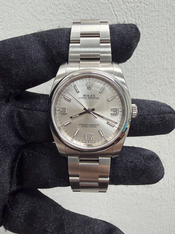 Rolex Oyster Perpetual Silver Dial on Oyster Ref 116000 with Card Old Green 2013