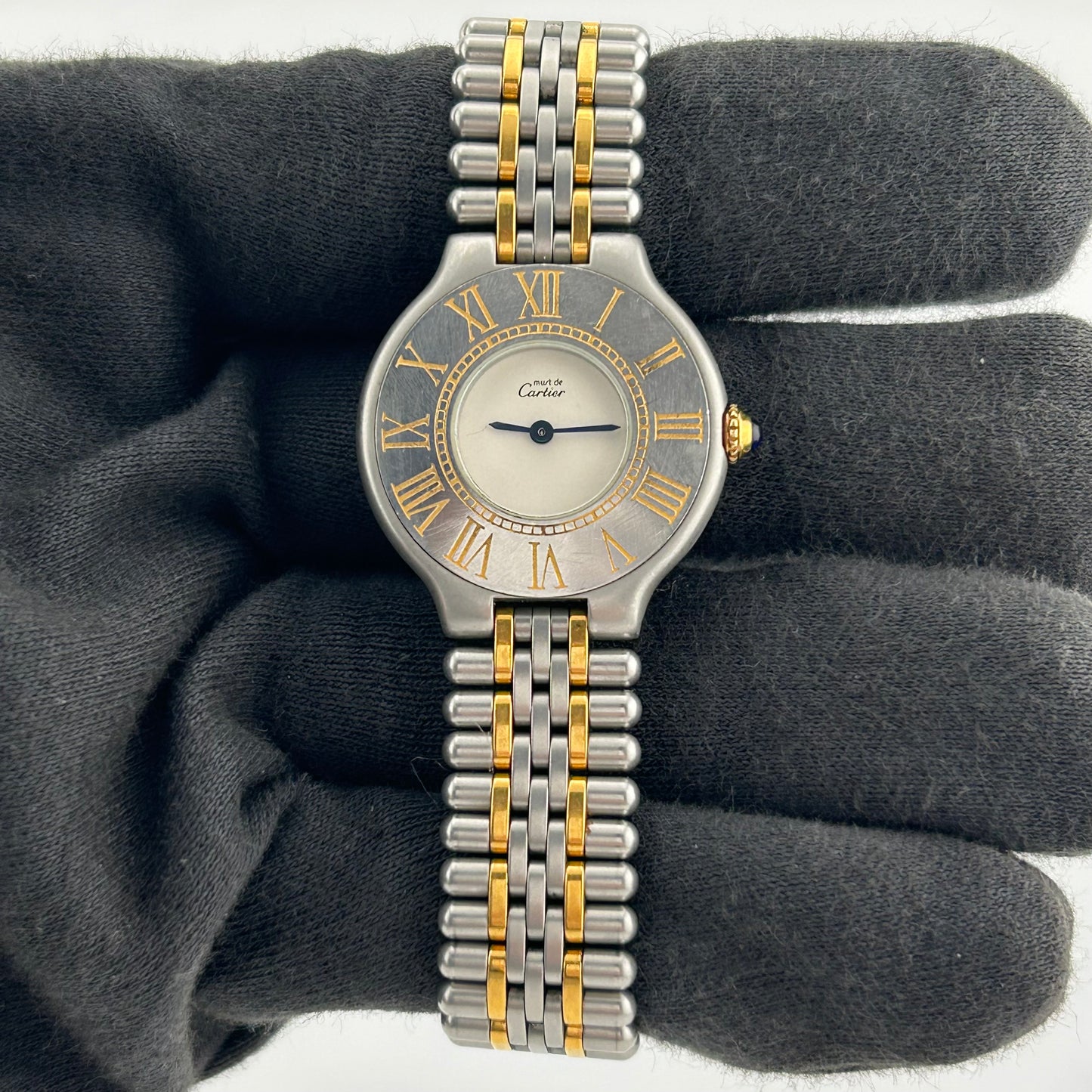 Cartier 21 Must de Cartier Silver Dial on Stainless Steel & Yellow Gold Ref. 1340