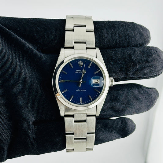 Rolex Oysterdate Precision Blue Refinished Dial Dial on Oyster Bracelet Ref. 6694 1969