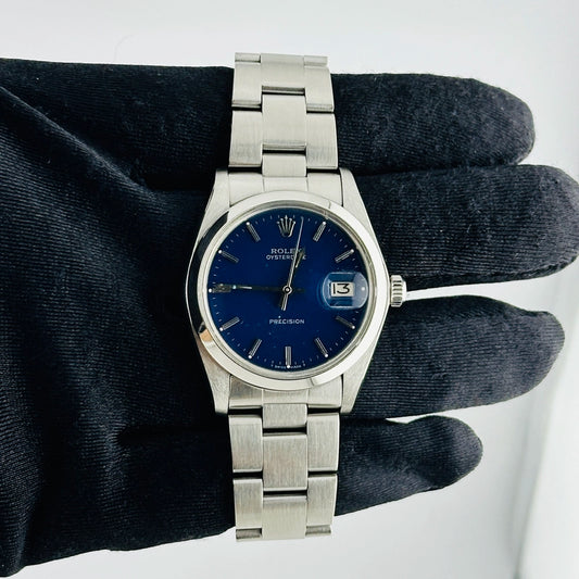 Rolex Oysterdate Precision Am Blue Dial on Oyster Ref 6694
