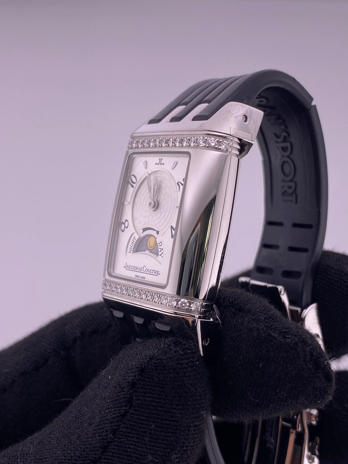 Jaeger Le Coultre Reverso Gran Sport Duetto White Dial on Rubber Strap Ref. 296.8.74/Q2968620 — view 4