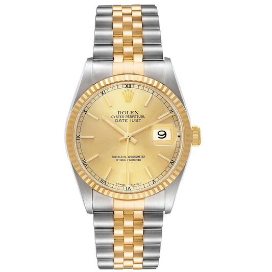 Rolex Datejust Champagne Stick Dial on D Link Jubilee Ref. 16233 1995