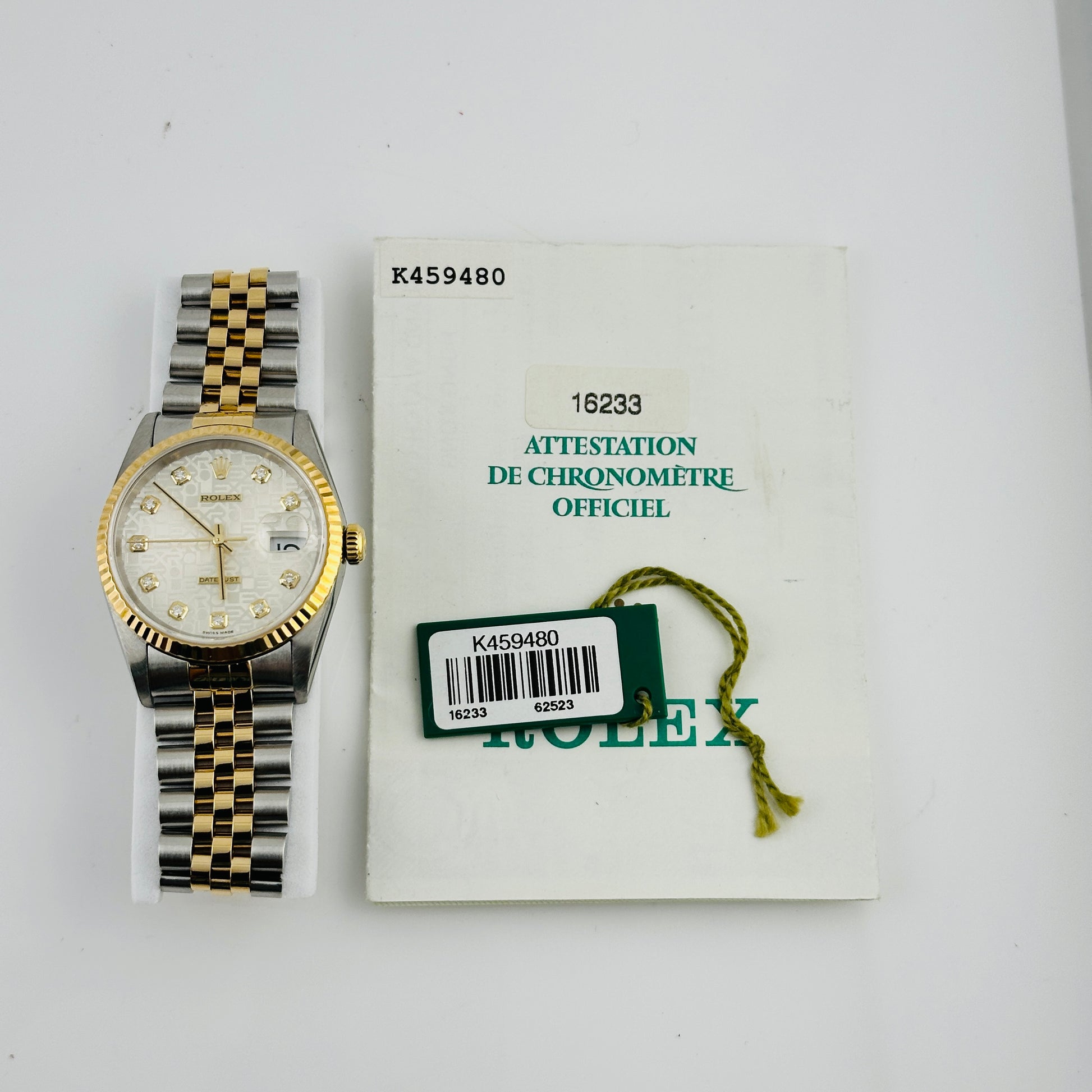 Rolex Datejust Anniversary Factory Diamond Dial Dial on D Link Jubilee Ref. 16233 Papers 2002 — view 7