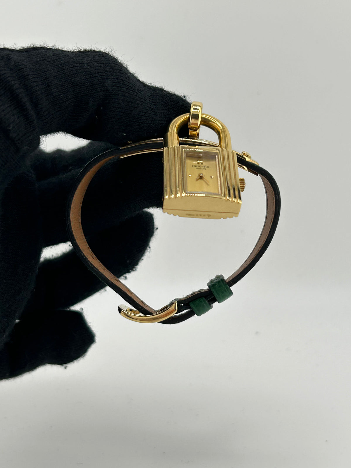 Hermes Kelly Gold Dial on Green Leather Strap Ref. KE1.201.170 — view 5