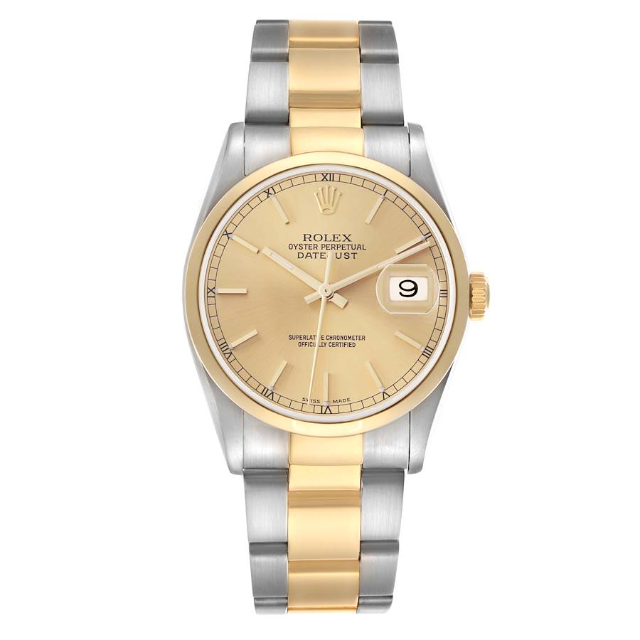 Rolex Datejust Champagne Stick Dial on Oyster Ref. 16203 Papers 2002