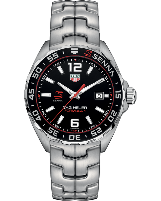 Tag Heuer Formula 1 Senna Special Edition Black Dial on Stainless Steel Bracelet Ref. WAZ1012.BA0883