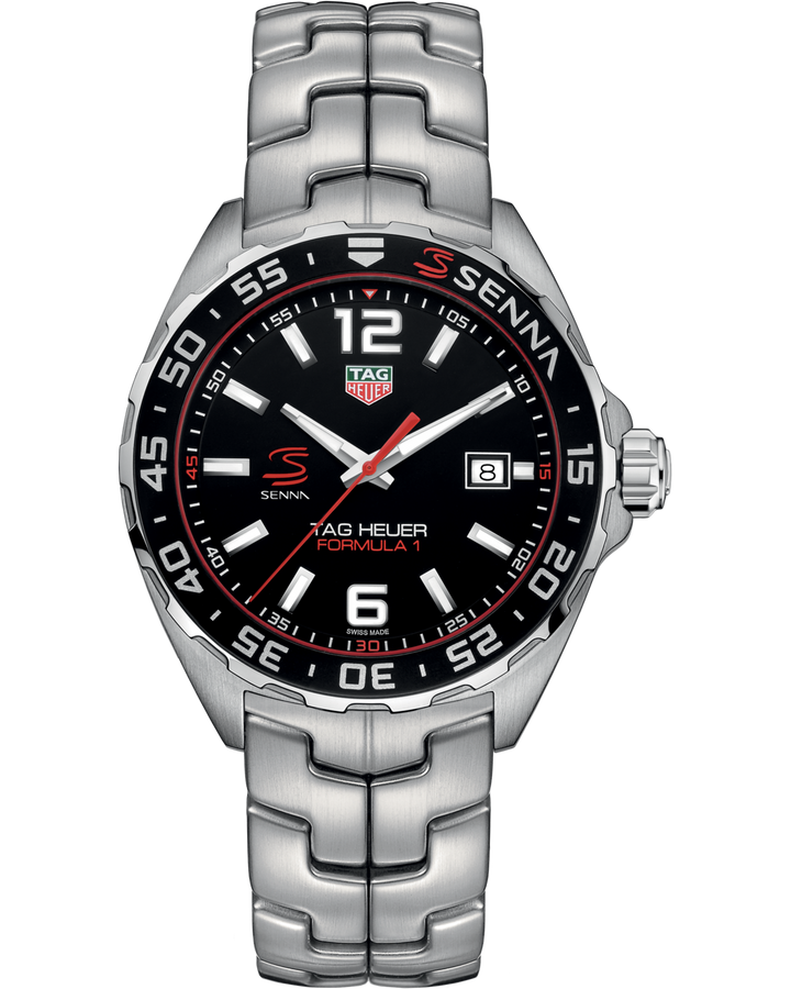 Tag Heuer Formula 1 Senna Special Edition Black Dial on Stainless Steel Bracelet Ref. WAZ1012.BA0883