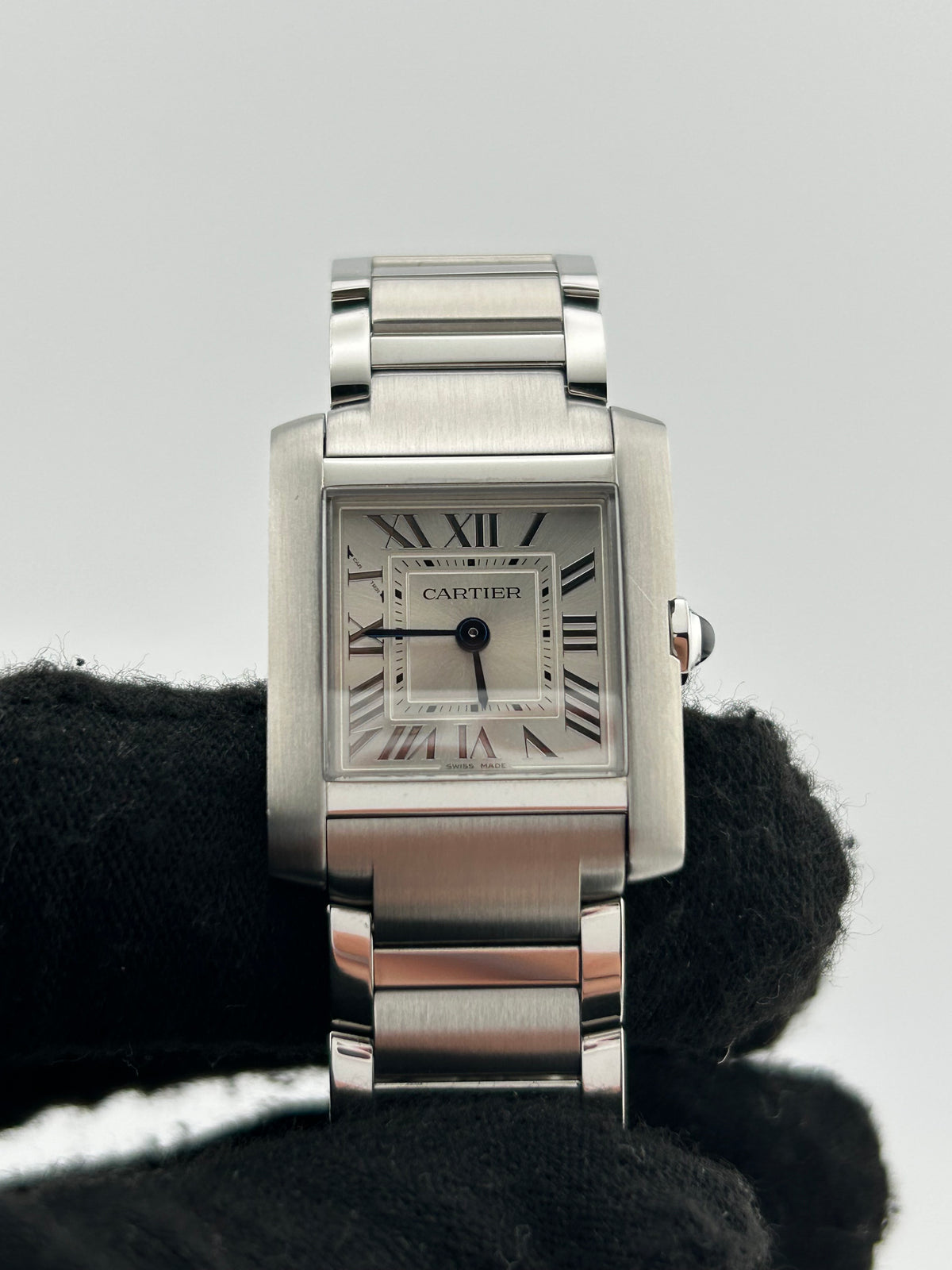 Cartier Tank Francaise Small Silver Dial on Stainless Steel Bracelet Ref. WSTA0065 Complete 2024 — view 3