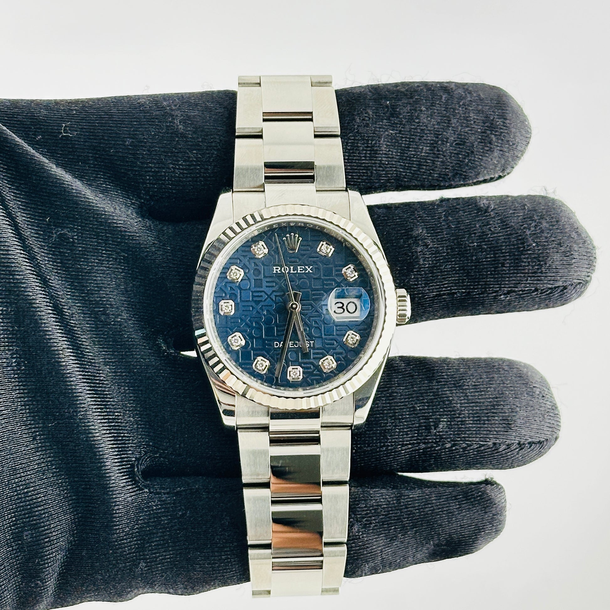 Rolex Datejust Blue Jubilee Diamond Factory Dial on Oyster Bracelet Ref. 126234 Card 2020 — view 2