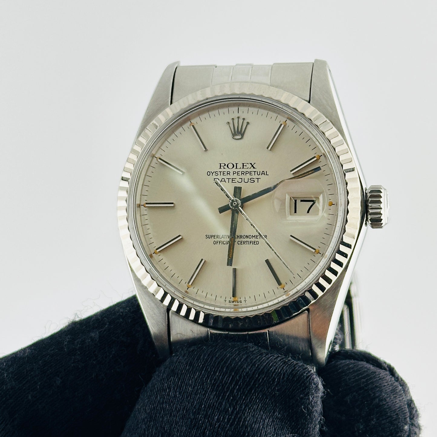Rolex Datejust Silver Stick Dial on D Link Jubilee Ref. 16014 1983 — view 3