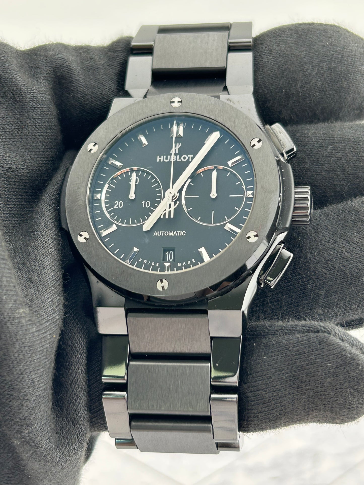 Hublot Classic Fusion Chronograph Black Dial on Bracelet Ref. 540.CM.1170.CM Card 2021 — view 3