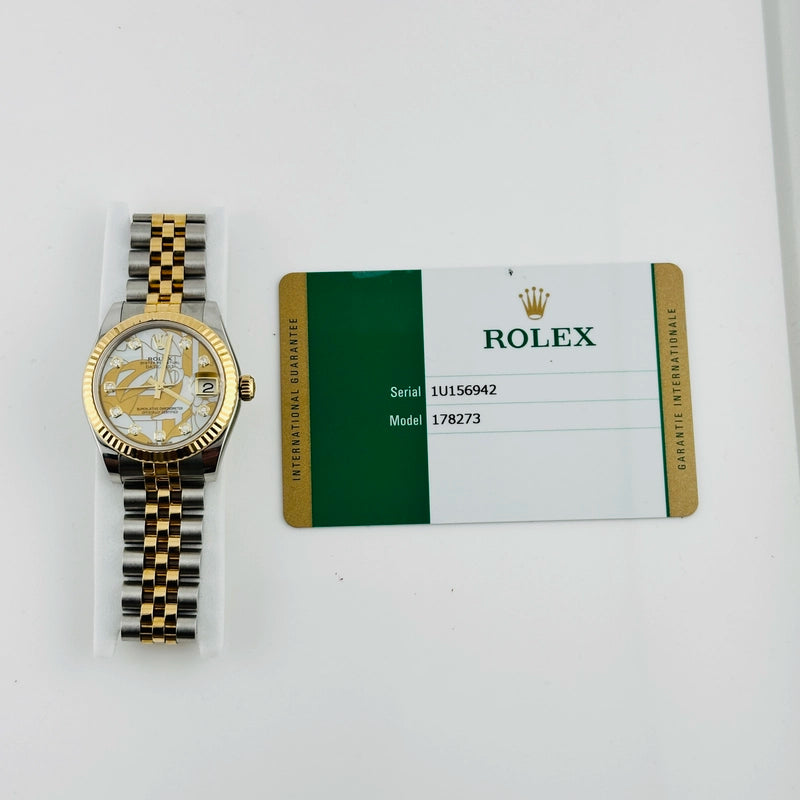 Rolex Datejust Goldust Dream Dial Dial on D Link Jubilee Ref 178273 with New Style Card White 2015