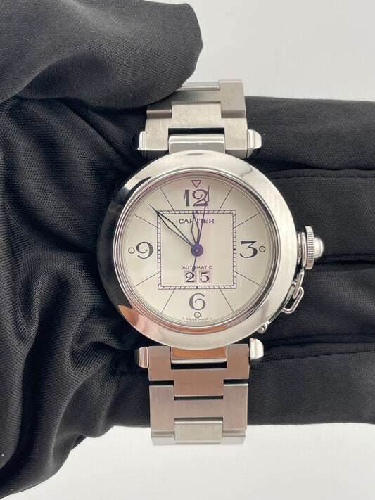 Cartier Pasha C White Dial on Stainless Steel Bracelet Ref. W31055M7 — view 2
