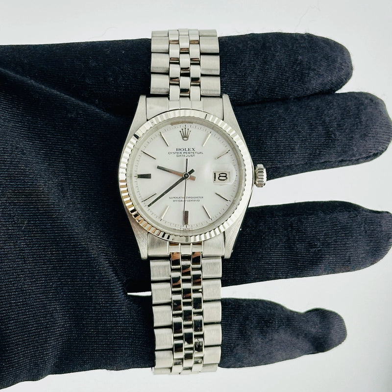 Rolex Datejust White Stick Dial on Folded Jubilee Ref 1601