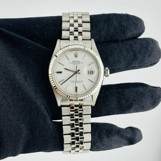 Rolex Datejust White Stick Dial on Folded Jubilee Ref 1601