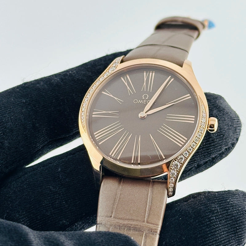 Omega De Ville Brown Dial on Leather Strap Ref 428.58.36.60.13.001 with Card