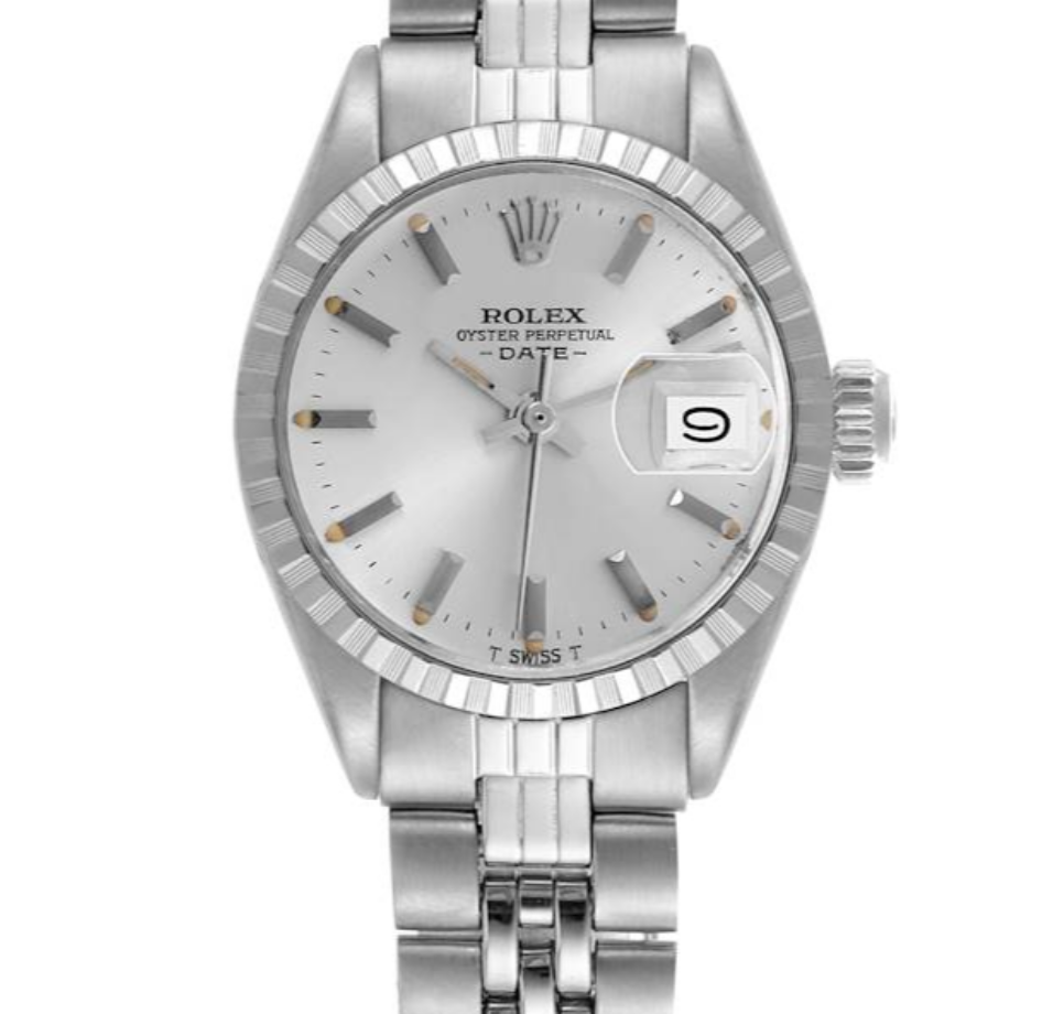 Rolex Date Silver Baton Dial Dial on Jubilee D Link Ref. 6924 1975