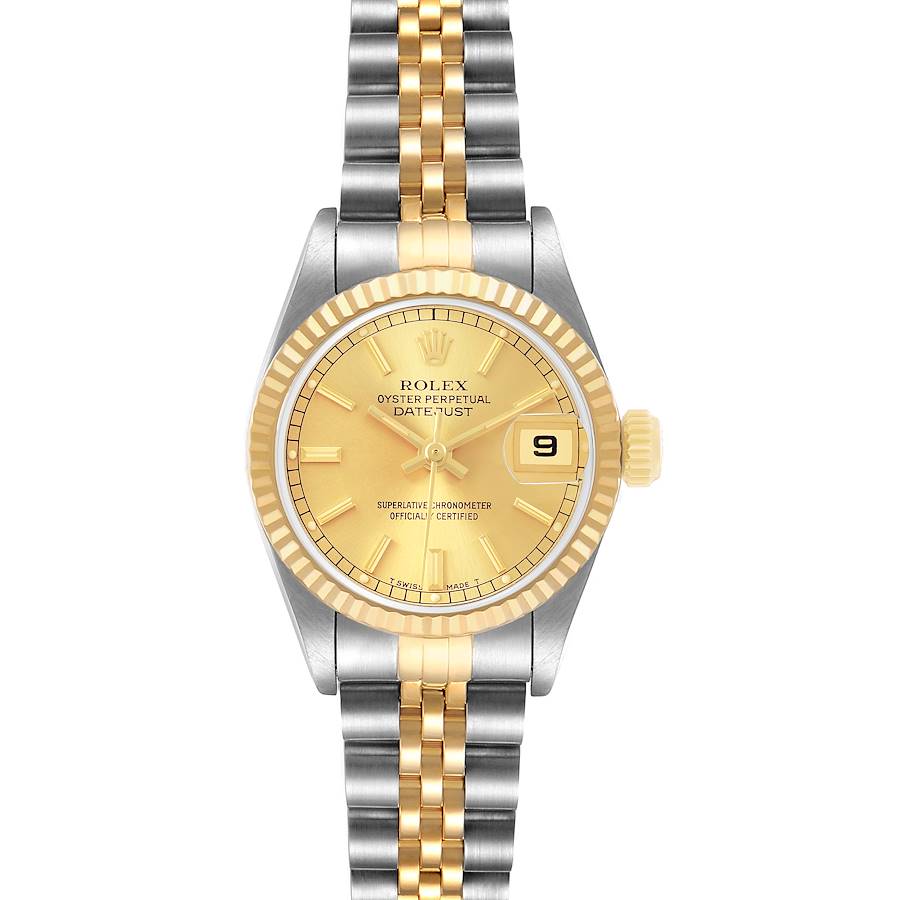 Rolex Datejust Lady Champagne Stick Dial on D Link Jubilee Ref. 69173 Papers 1990