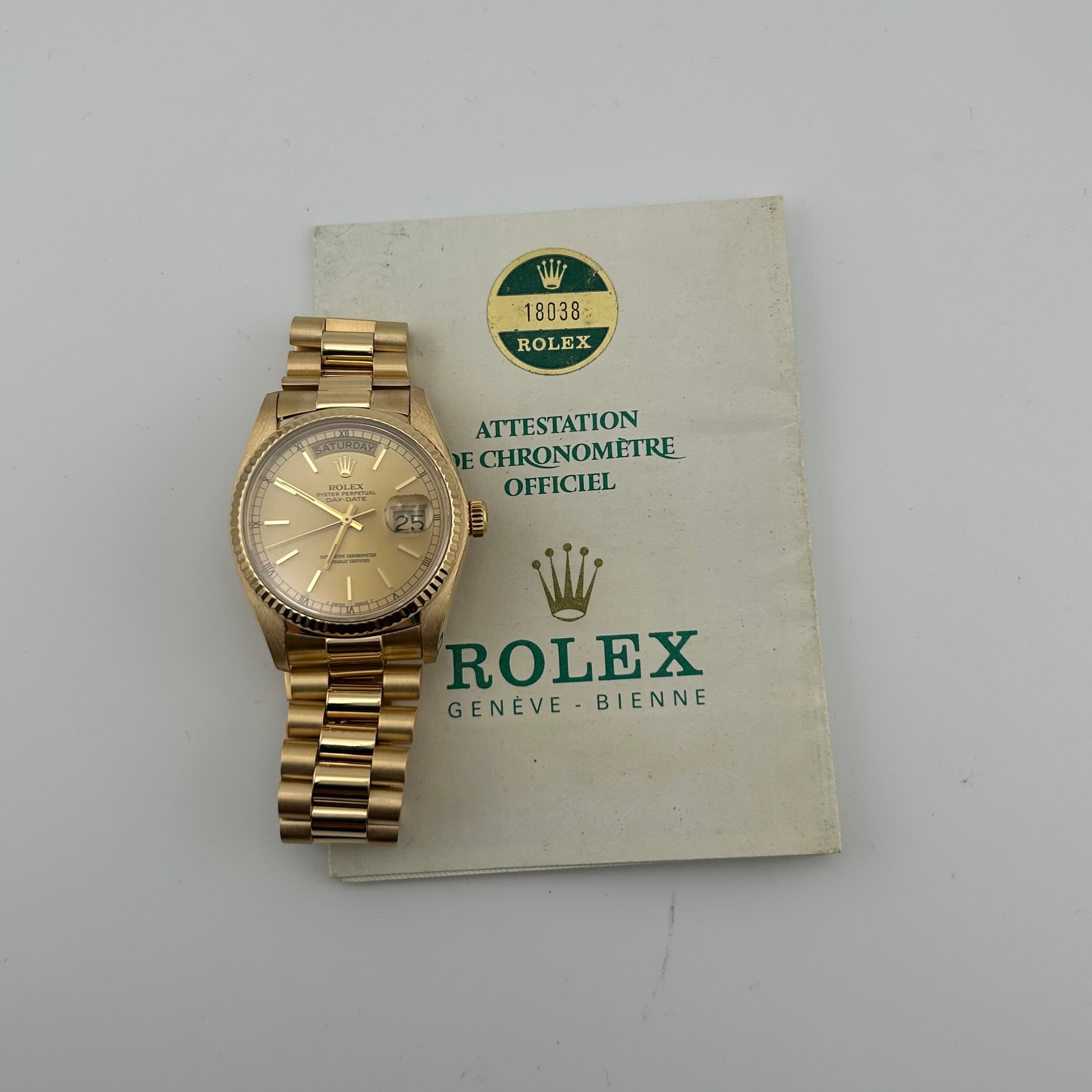 Rolex Day Date 36 Champagne Dial on President Ref. 18038 Papers 1981 — view 7