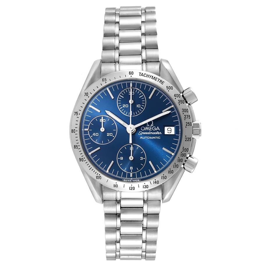 Omega Speed Master Blue Dial on Stainless Steel Bracelet Ref. 3511.80.00
